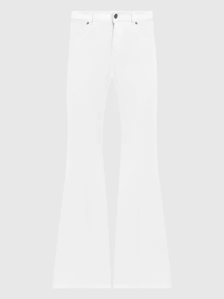 Джинси кльош з патчем логотипа Twinset білі