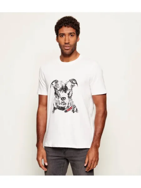 HUGO Tricou Dubrox | regular fit alb