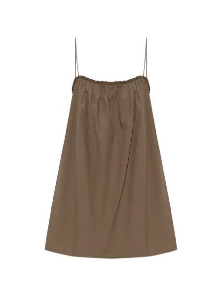 Rochie Matteau cu volane maro