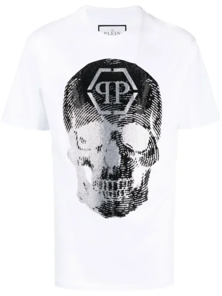 Tricou Philipp Plein cu imagine alb