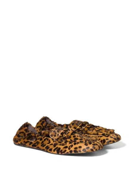 Pantofi loafer Miu Miu din piele maro