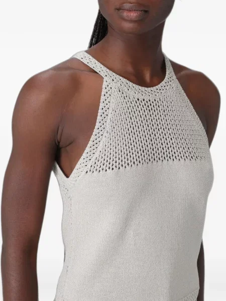 Kötött halter nyakú felső Emporio Armani szürke