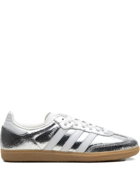 Sneakerși Adidas Samba din piele argintiu