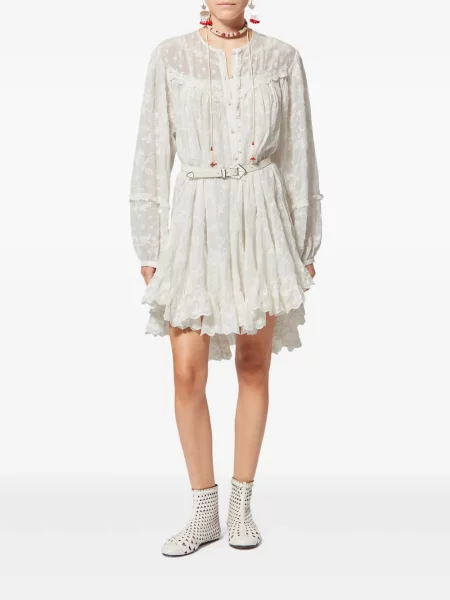 Rochie Isabel Marant cu volane de costum alb