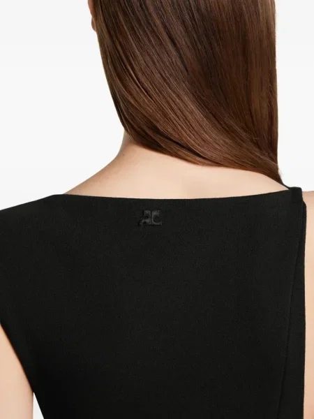 Rochie fără mâneci Courreges fără mâneci de costum negru