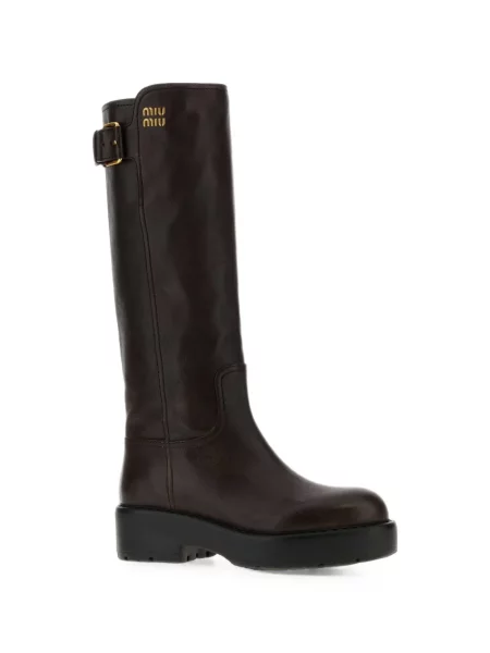 Botine Miu Miu din piele maro