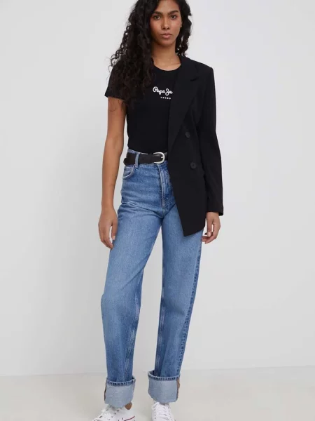 Krátky tričko Pepe Jeans s krátkymi rukávmi čierna