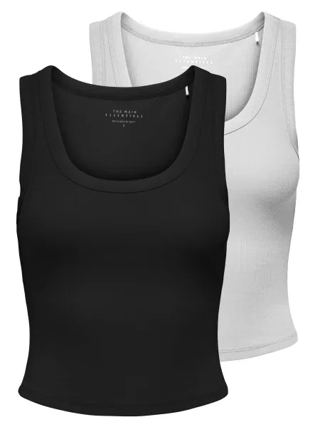 ONLY Top ONLEASY negru alb