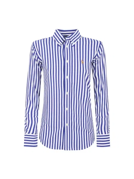 Koszula z długim rękawem Polo Ralph Lauren w paski z długim rękawem z twillu niebieska