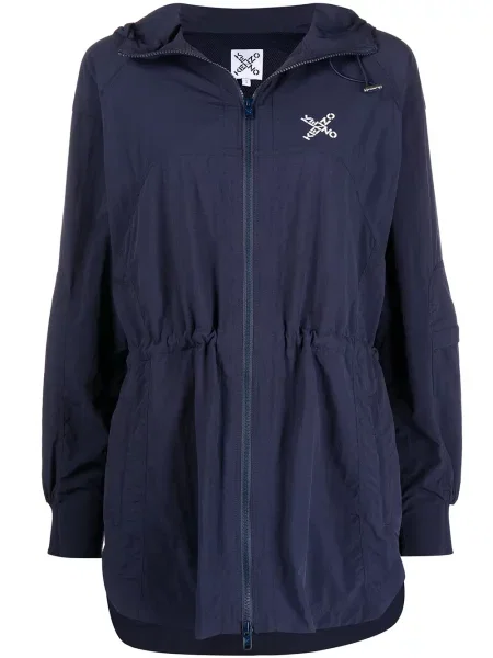 Parka Kenzo z kapturem niebieska