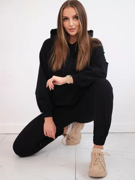 Hanorac cu glugă Kesi negru