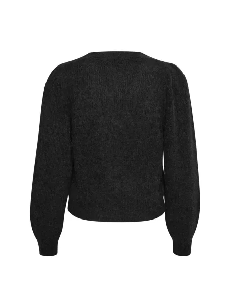 Sweter Soaked In Luxury z rękawami balonowymi czarny