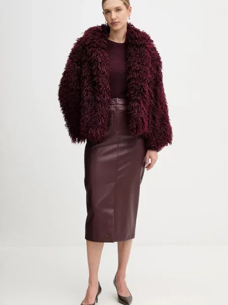 Спідниця Sandro Ferrone midi пряма бордовий