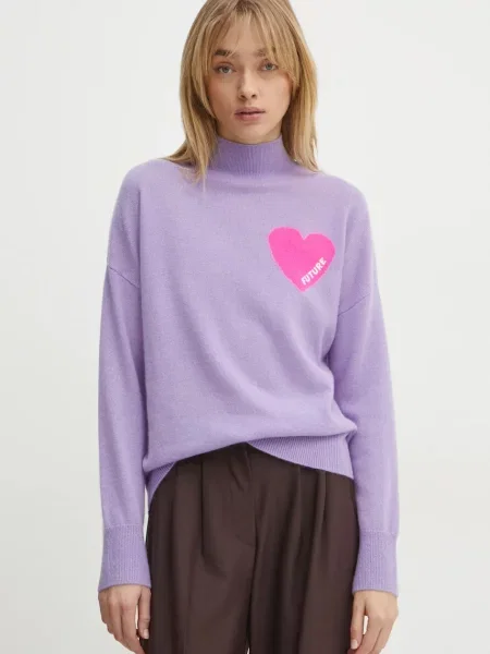 FROM FUTURE pulover de casmir light cu turtleneck violet