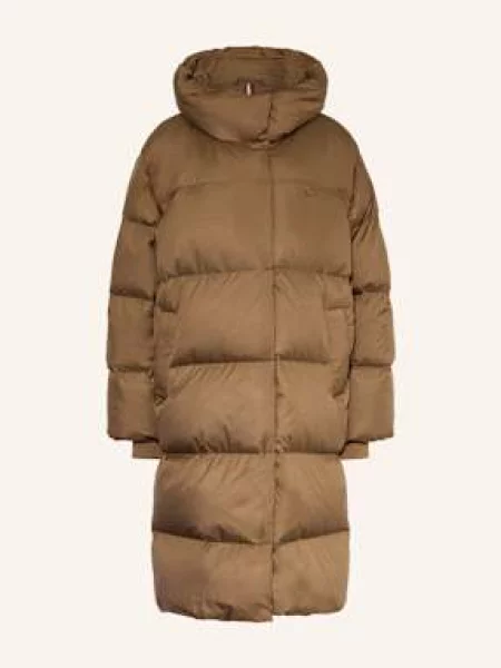 Tommy Hilfiger Puchowy Płaszcz beige beżowy