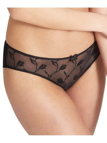 Трусики бразилиана с низкой посадкой чорні