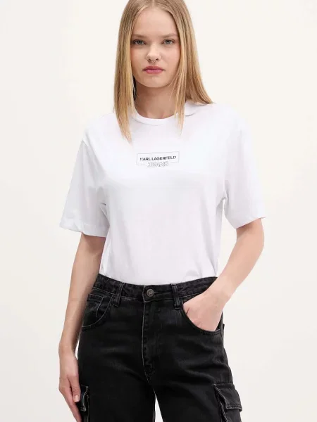 Karl Lagerfeld Jeans Tricou alb