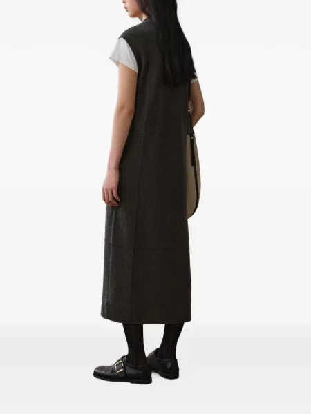 Rochie midi Less fără mâneci gri