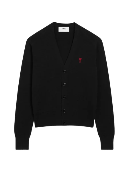 Cardigan Ami Paris cu decolteu în V negru