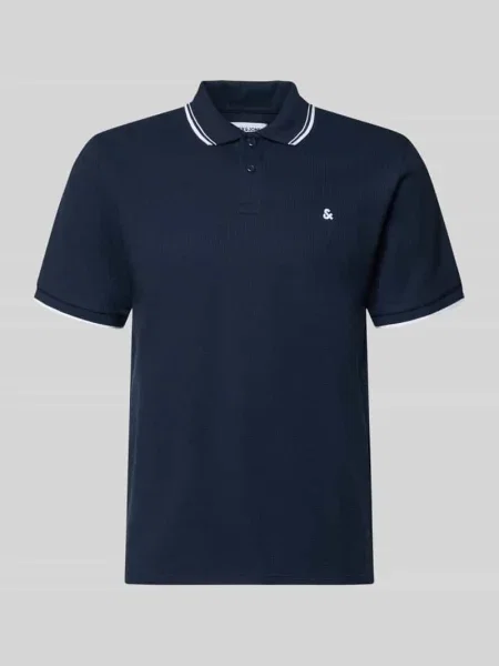 Koszulka polo o kroju regular fit z fakturowanym wzorem model AUSTIN' Jack & Jones