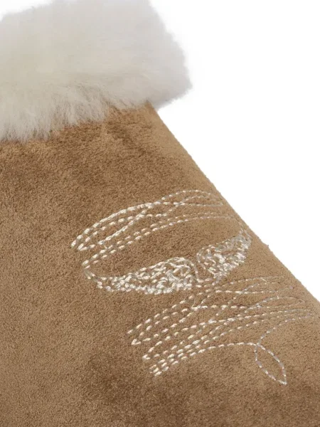 Papuci tip mules Zadig&voltaire cu broderie maro