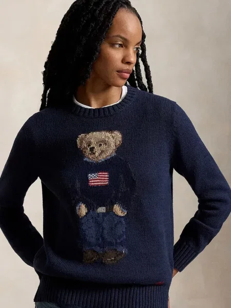 Polo Ralph Lauren Sveter / námornícka modrá / hnedá / červená béžová