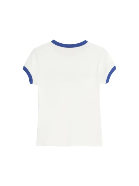 Lniana koszulka Valentino z nadrukiem biała