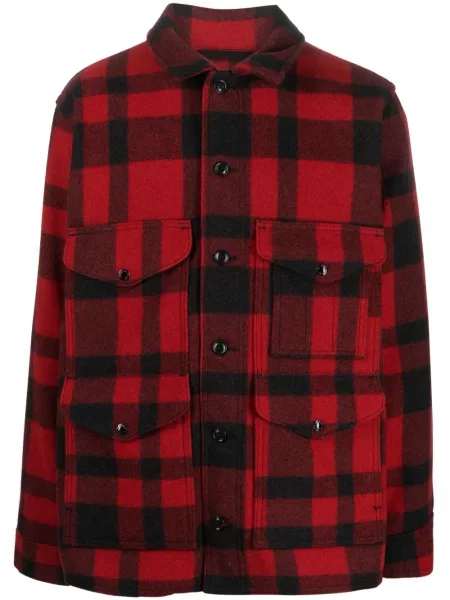 Geacă cămașă Filson de lână în carouri roșu