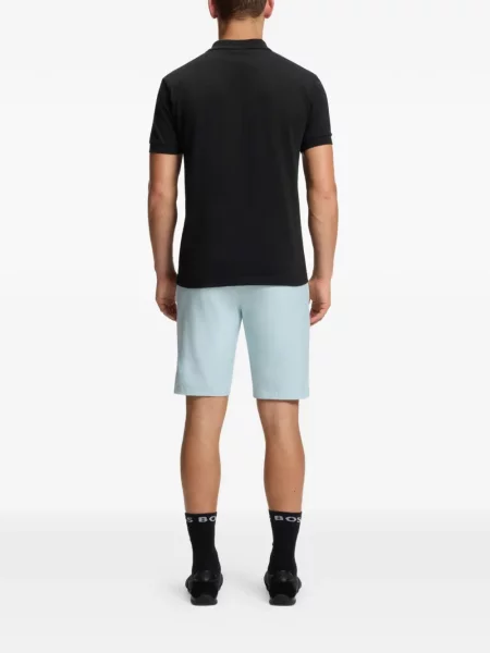 Tricou polo Boss cu autograf negru