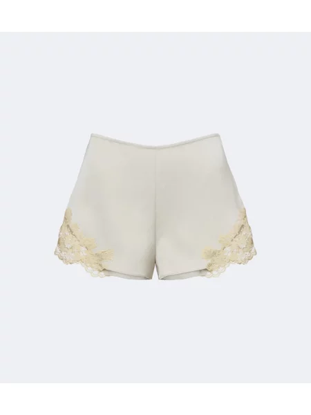 Pantaloni scurți De La Vali din dantelă verde