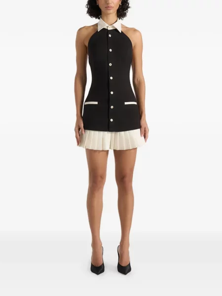 Rochie mini Manière De Voir cu gât halter negru