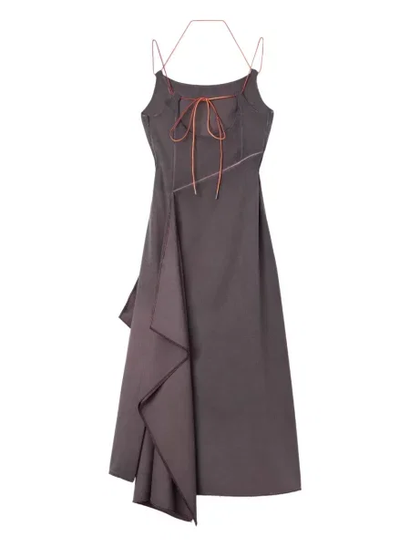 Rochie midi Sunnei drapată până la genunchi de costum maro