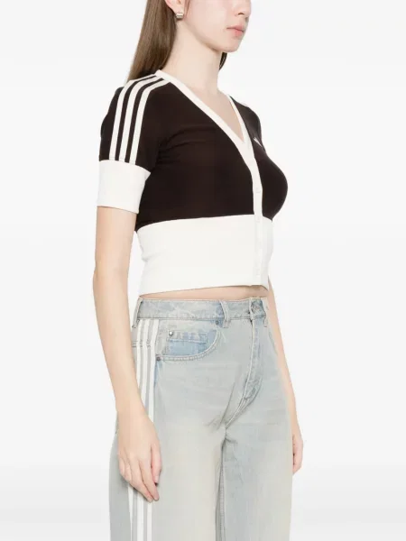 Kardigan Adidas z autografem do biegania w kratkę czerwony