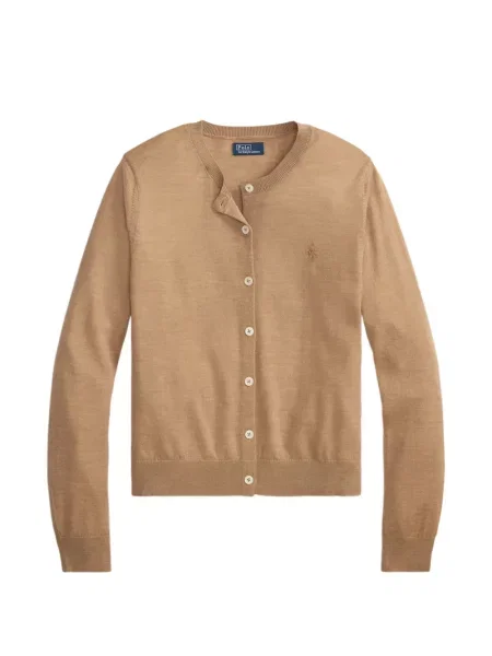 Pletena klasična polo majica Polo Ralph Lauren s autogramom ljubičasta
