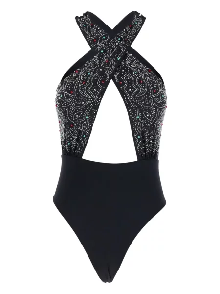 Strój kąpielowy Venuja pleciony na ramiączkach czarny