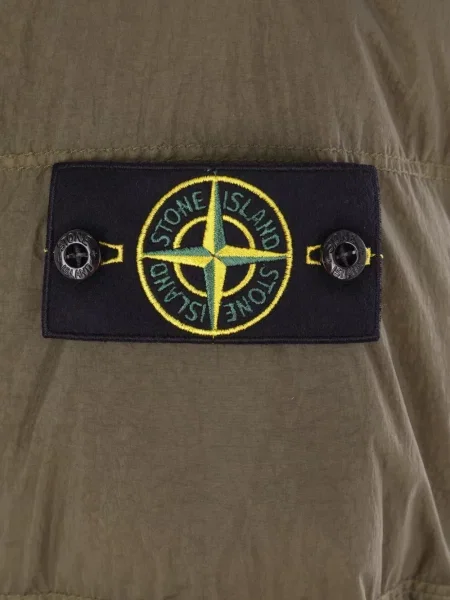Geacă Stone Island cu glugă cu strasuri verde