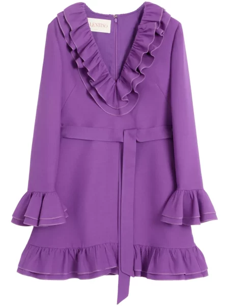 Rochie mini Valentino Garavani din crep de costum violet