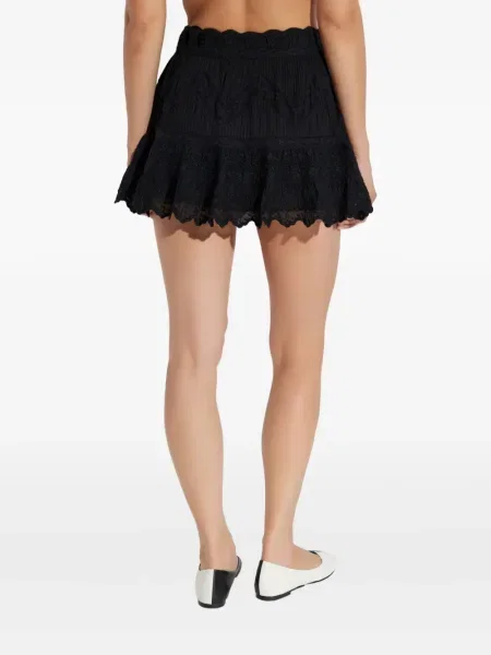 Fustă Loveshackfancy cu broderie negru