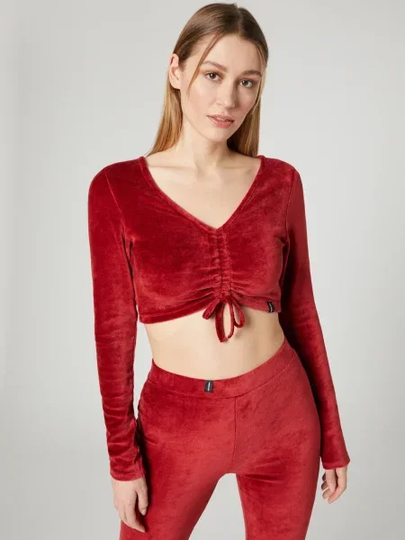 VIERVIER Tricou Joana bordeaux roșu