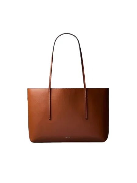 Shopper kabelka Calvin Klein s autogramem hnědá