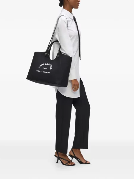 Colier Karl Lagerfeld cu bretele negru