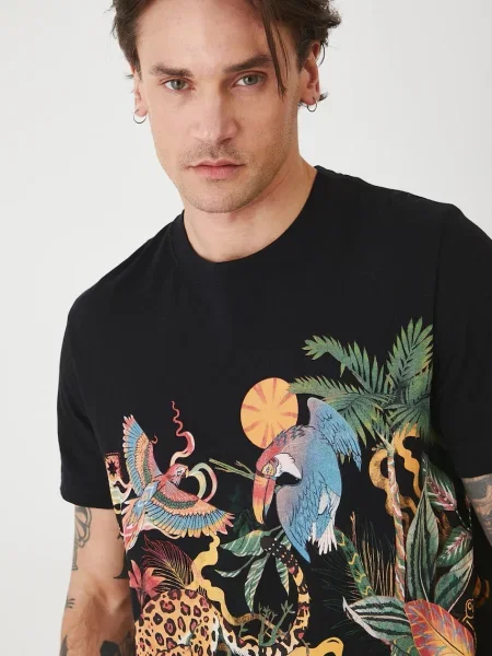 Тениска Medicine с десен черно