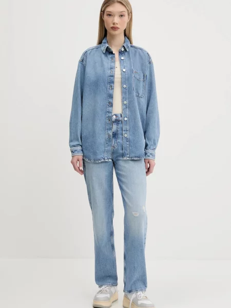 Tommy Jeans jeansy high waist niebieskie