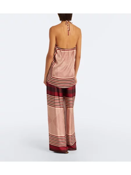 Pantaloni palazzo Faithfull din satin