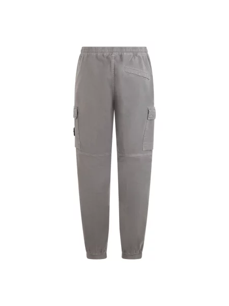 Spodnie cargo Stone Island z twillu z kamieniami szare