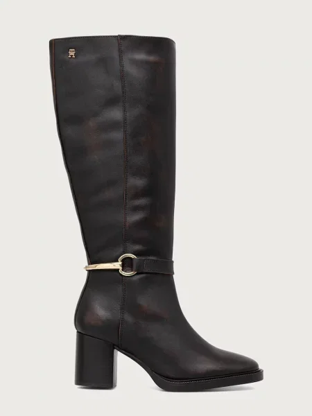 Tommy Hilfiger De piele cizme cu maro