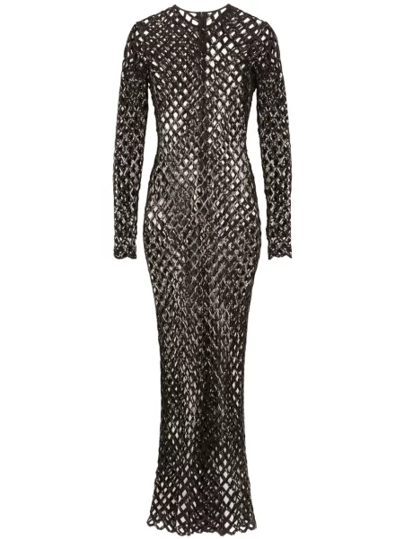 Rochie maxi Dolce & Gabbana plasă de costum negru