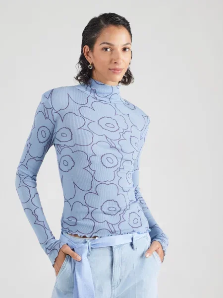 Marimekko Tričko svetlomodrá / černicová modrá