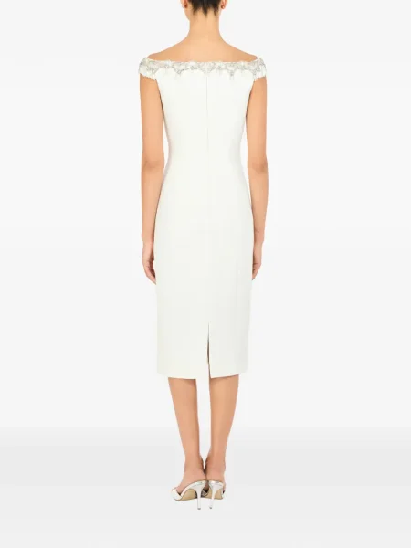 Sukienka midi Jenny Packham do kolan garniturowa biała