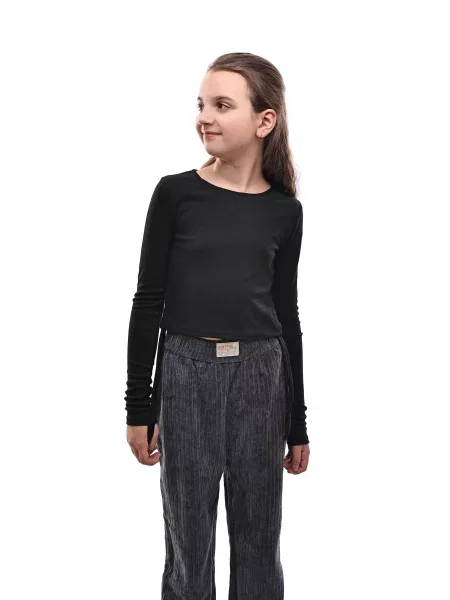 Дитячий Лонгслів STREAM віскоза/поліестер чорний